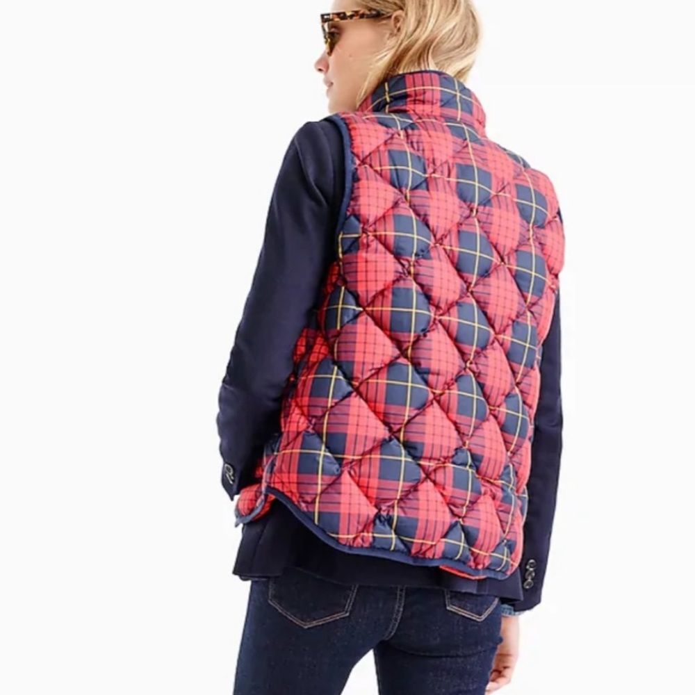 sale | j crew | excursion vest in tartan plaid - Picture 7 of 8
